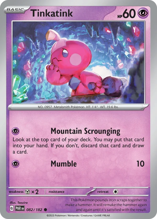 Pokémon TCG SV4: Paradox Rift 082/182 Tinkatink Common Ungraded