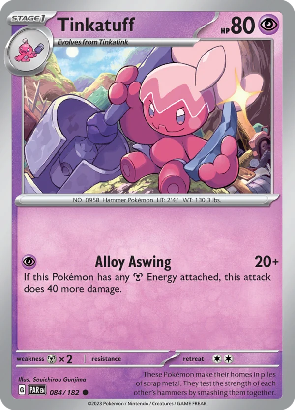 Pokémon TCG SV4: Paradox Rift 084/182 Tinkatuff Common Ungraded