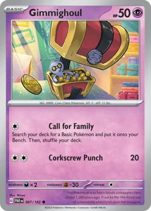 Pokémon TCG SV4: Paradox Rift 087/182 Gimmighoul Common Ungraded