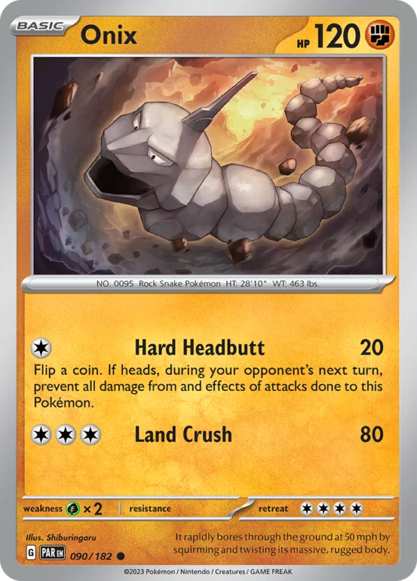 Pokémon TCG SV4: Paradox Rift 090/182 Onix Common Ungraded
