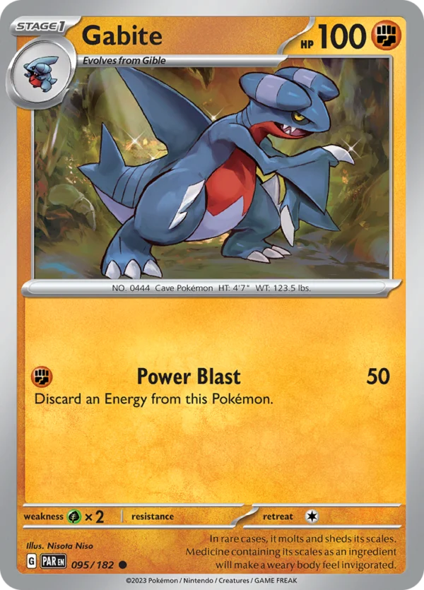 Pokémon TCG SV4: Paradox Rift 095/182 Gabite Common Ungraded