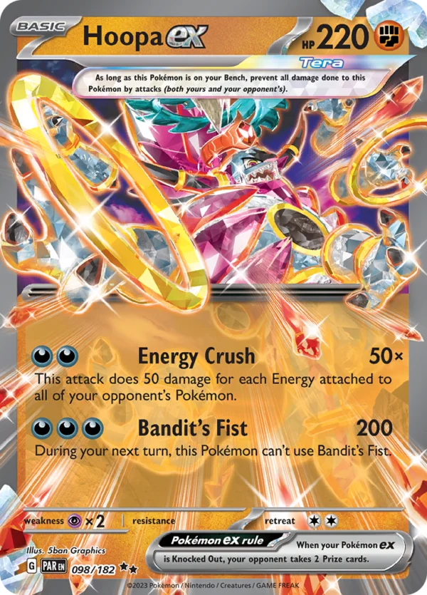 Pokémon TCG SV4: Paradox Rift 098/182 Hoopa ex Double Rare Ungraded
