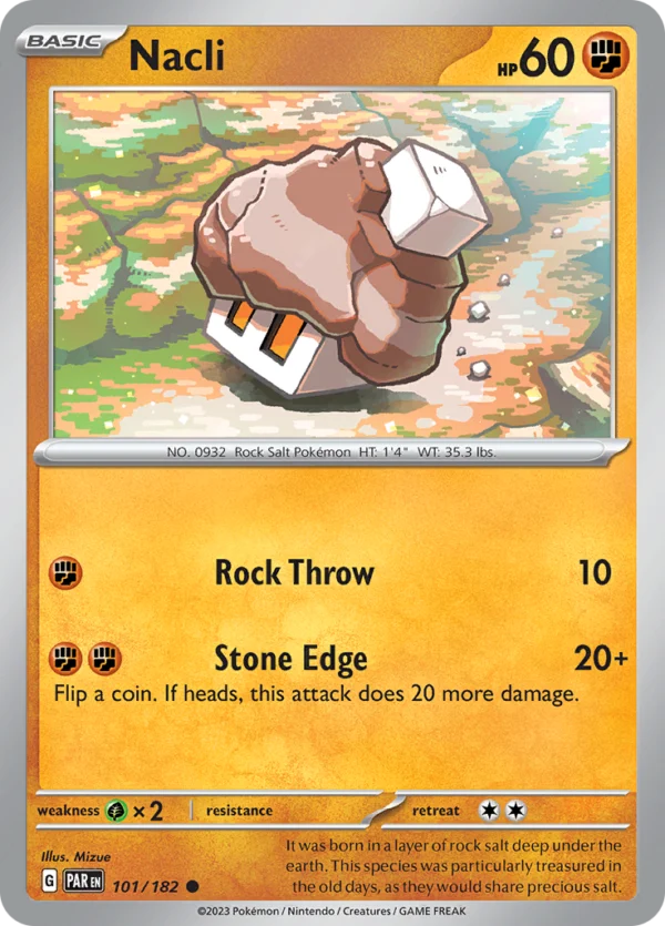 Pokémon TCG SV4: Paradox Rift 101/182 Nacli Common Ungraded