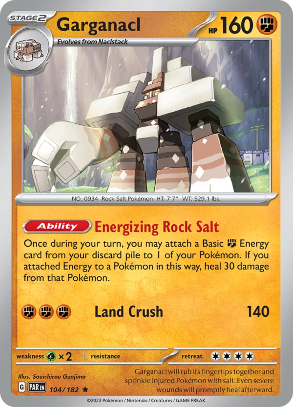 Pokémon TCG SV4: Paradox Rift 104/182 Garganacl Rare Ungraded