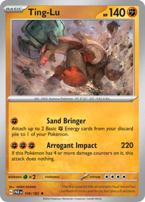 Pokémon TCG SV4: Paradox Rift 109/182 Ting-Lu Rare Ungraded