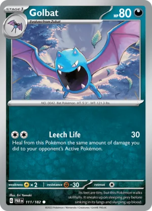 Pokémon TCG SV4: Paradox Rift 111/182 Golbat Common Ungraded