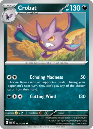 Pokémon TCG SV4: Paradox Rift 112/182 Crobat Uncommon Ungraded