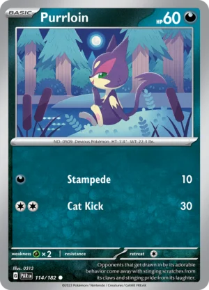 Pokémon TCG SV4: Paradox Rift 114/182 Purrloin Common Ungraded