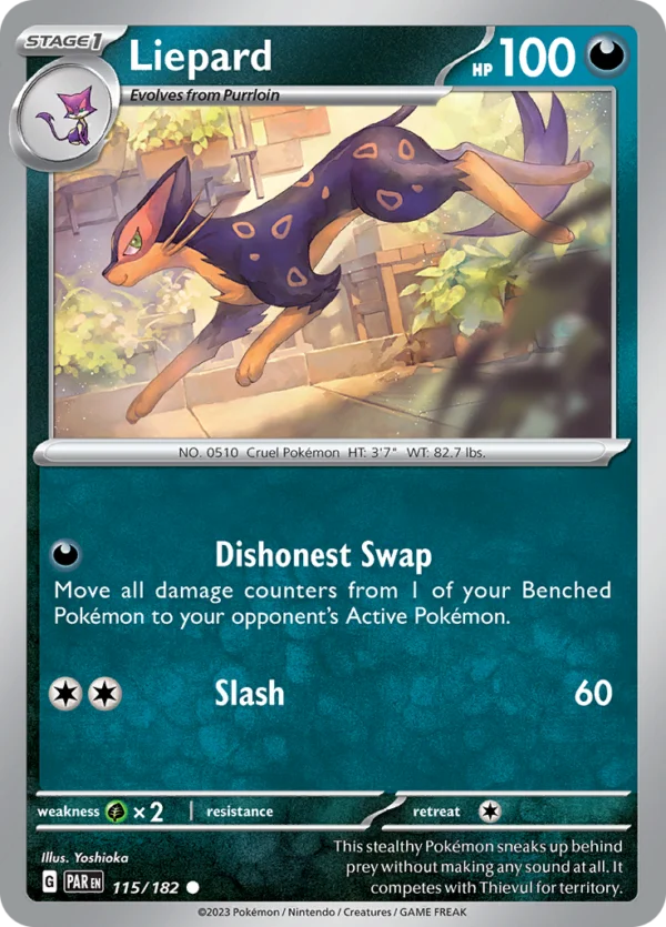 Pokémon TCG SV4: Paradox Rift 115/182 Liepard Common Ungraded
