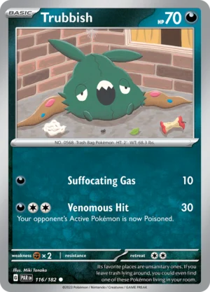 Pokémon TCG SV4: Paradox Rift 116/182 Trubbish Common Ungraded