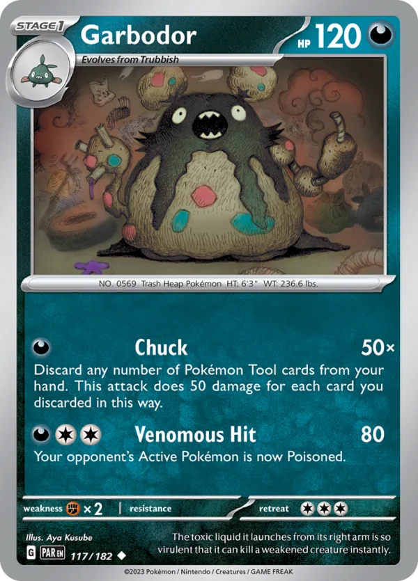 Pokémon TCG SV4: Paradox Rift 117/182 Garbodor Uncommon Ungraded