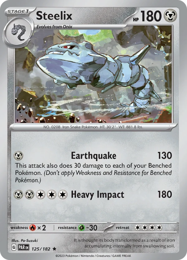 Pokémon TCG SV4: Paradox Rift 125/182 Steelix Rare Ungraded