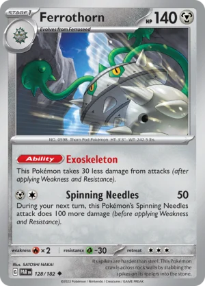 Pokémon TCG SV4: Paradox Rift 128/182 Ferrothorn Uncommon Ungraded