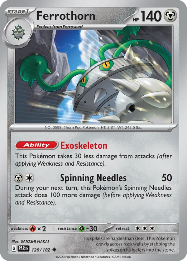 Pokémon TCG SV4: Paradox Rift 128/182 Ferrothorn Uncommon Ungraded