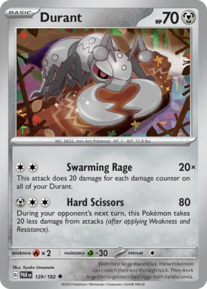 Pokémon TCG SV4: Paradox Rift 129/182 Durant Uncommon Ungraded