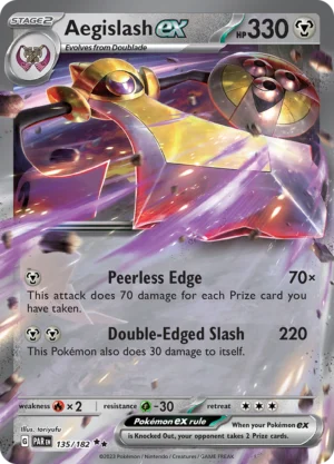 Pokémon TCG SV4: Paradox Rift 135/182 Aegislash ex Double Rare Ungraded