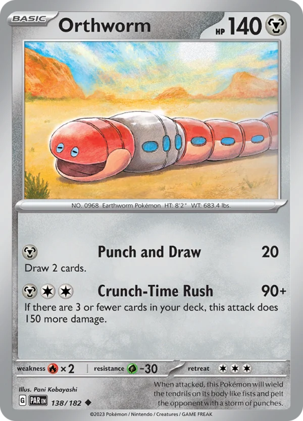Pokémon TCG SV4: Paradox Rift 138/182 Orthworm Uncommon Ungraded
