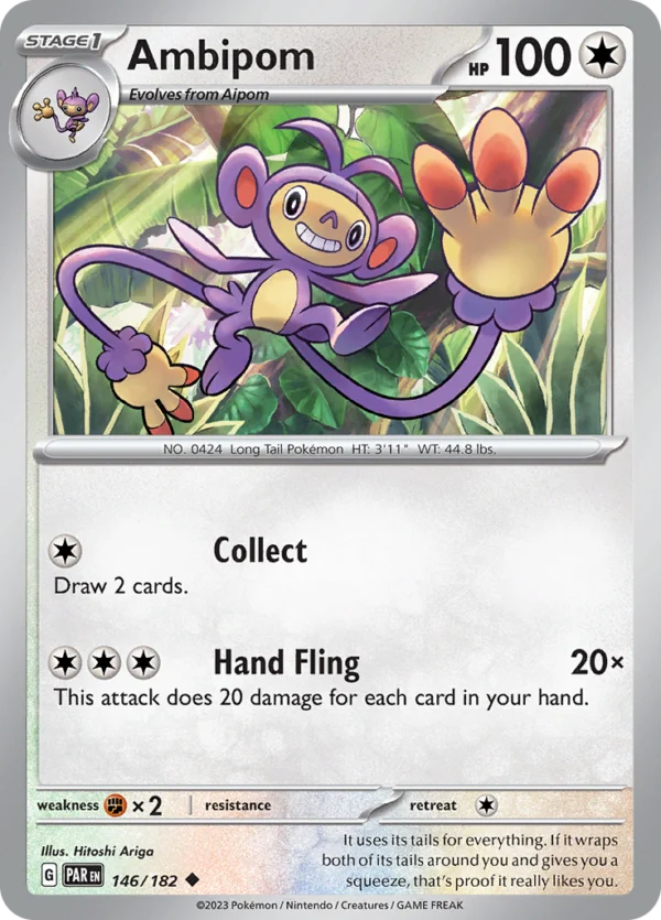 Pokémon TCG SV4: Paradox Rift 146/182 Ambipom Uncommon Ungraded
