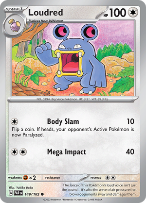 Pokémon TCG SV4: Paradox Rift 149/182 Loudred Common Ungraded