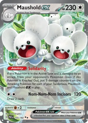 Pokémon TCG SV4: Paradox Rift 155/182 Maushold ex Double Rare Ungraded