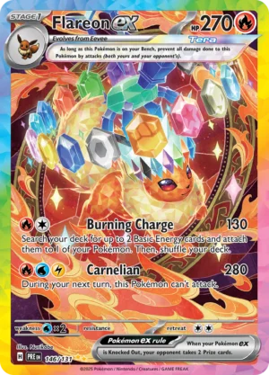 Pokémon TCG Flareon ex 146/131 SV: Prismatic Evolutions SIR Full Art Ungraded