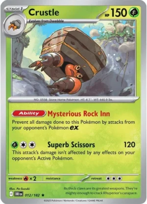 Pokémon TCG SV10: Destined Rivals 012/182 Crustle Rare Ungraded