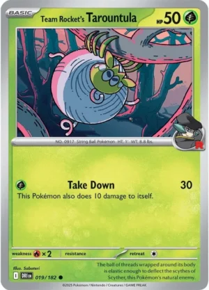 Pokémon TCG SV10: Destined Rivals 019/182 Team Rocket's Tarountula Common Ungraded