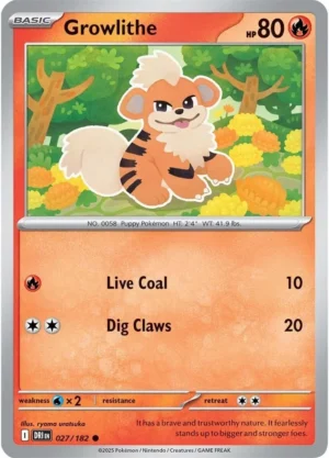 Pokémon TCG SV10: Destined Rivals 027/182 Growlithe Common Ungraded