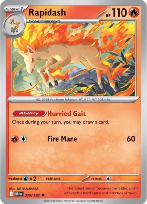 Pokémon TCG SV10: Destined Rivals 030/182 Rapidash Uncommon Ungraded