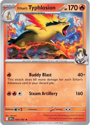 Pokémon TCG SV10: Destined Rivals 034/182 Ethan's Typhlosion Rare Ungraded