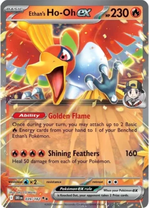 Pokémon TCG SV10: Destined Rivals 039/182 Ethan's Ho-Oh ex Double Rare Ungraded