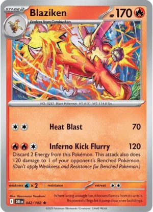 Pokémon TCG SV10: Destined Rivals 042/182 Blaziken Rare Ungraded