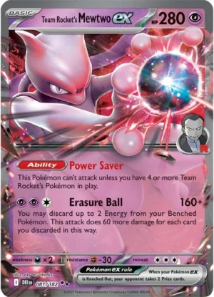 Pokémon TCG SV10: Destined Rivals 081/182 Team Rocket's Mewtwo ex Double Rare Ungraded