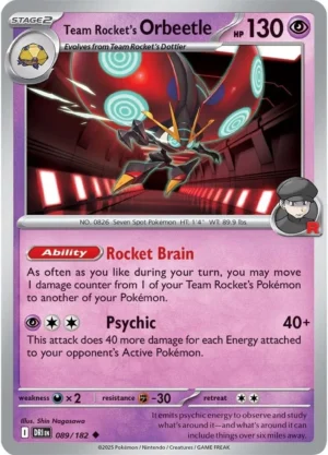 Pokémon TCG SV10: Destined Rivals 089/182 Team Rocket's Orbeetle Uncommon Ungraded