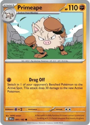 Pokémon TCG SV10: Destined Rivals 091/182 Primeape Common Ungraded