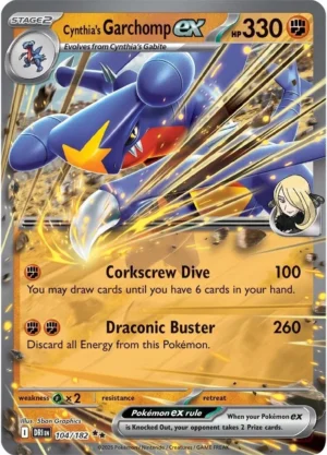 Pokémon TCG SV10: Destined Rivals 104/182 Cynthia's Garchomp ex Double Rare Ungraded