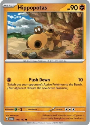 Pokémon TCG SV10: Destined Rivals 105/182 Hippopotas Common Ungraded
