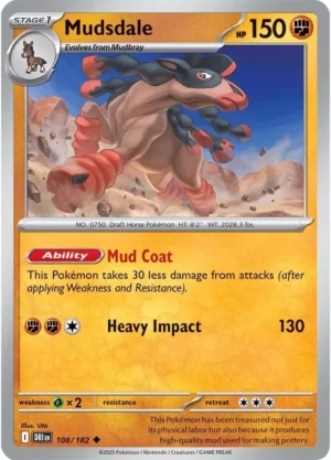 Pokémon TCG SV10: Destined Rivals 108/182 Mudsdale Uncommon Ungraded