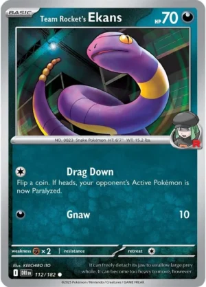 Pokémon TCG SV10: Destined Rivals 112/182 Team Rocket's Ekans Common Ungraded