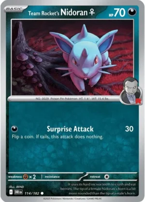 Pokémon TCG SV10: Destined Rivals 114/182 Team Rocket's Nidoran♀ Common Ungraded