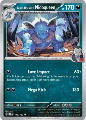 Pokémon TCG SV10: Destined Rivals 116/182 Team Rocket's Nidoqueen Uncommon Ungraded
