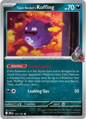 Pokémon TCG SV10: Destined Rivals 125/182 Team Rocket's Koffing Common Ungraded
