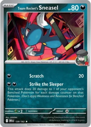 Pokémon TCG SV10: Destined Rivals 128/182 Team Rocket's Sneasel Rare Ungraded