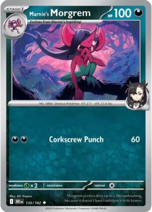Pokémon TCG SV10: Destined Rivals 135/182 Marnie's Morgrem Uncommon Ungraded