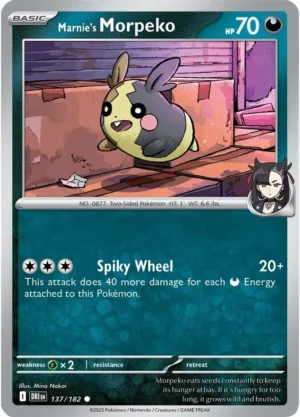 Pokémon TCG SV10: Destined Rivals 137/182 Marnie's Morpeko Common Ungraded