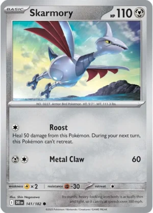 Pokémon TCG SV10: Destined Rivals 141/182 Skarmory Common Ungraded