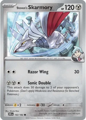 Pokémon TCG SV10: Destined Rivals 142/182 Steven's Skarmory Common Ungraded