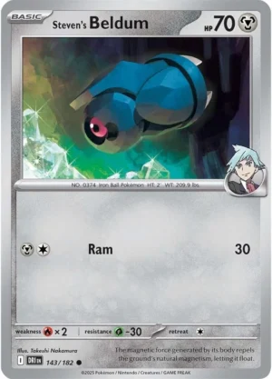 Pokémon TCG SV10: Destined Rivals 143/182 Steven's Beldum Common Ungraded