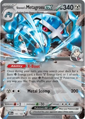 Pokémon TCG SV10: Destined Rivals 145/182 Steven's Metagross ex Double Rare Ungraded