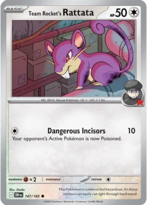 Pokémon TCG SV10: Destined Rivals 147/182 Team Rocket's Rattata Common Ungraded